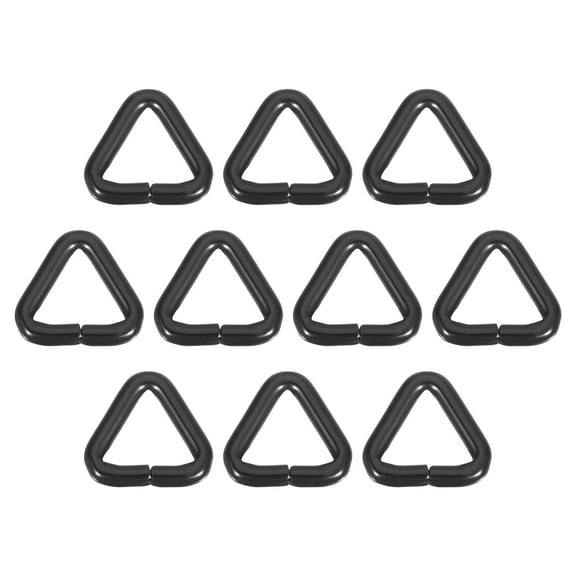 Uxcell 10 Pack Metal Triangle Ring Buckle, 5/8" Belt Fastener Connectors, Black