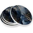 thumbnail image 3 of Coolnut Blue Gold Marble Pattern Coasters for Drinks Set of 4, Absorbent Ceramic Drink Coaster with Cork Base for Wooden Coffee Table, Cool Housewarming Gift for Home Decor Gifts, 3 of 6