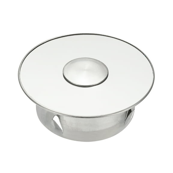 Uxcell Chimney Hole Cap, 83mm(3.3") Tightness Adjustable Round Stainless Steel Flue Hole Cover Stove Pipe Cap Pipe Cover with Removable Hole Cap for Kitchen Balcony Sewer,Silver Tone