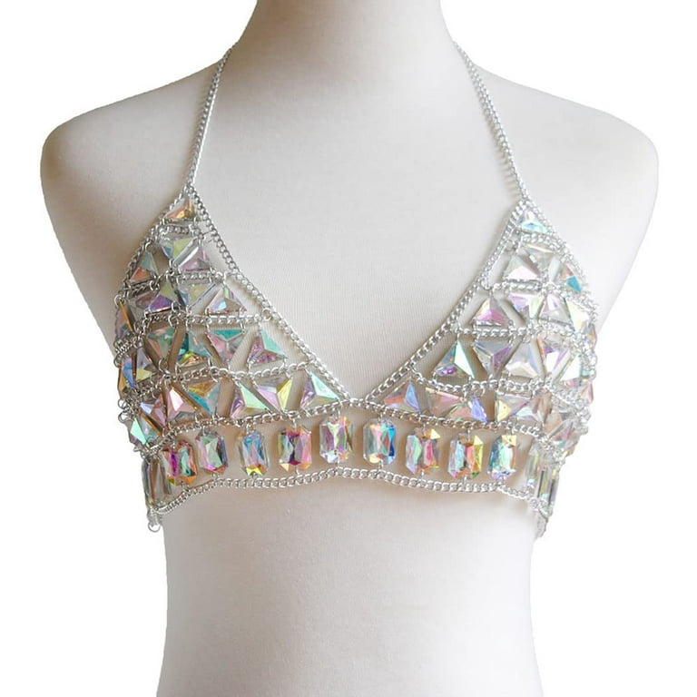Fashion Crystal Body Chain Bra - Womens Handmade Body Harness Bra Jewelry  Accessories for Party Masquerade