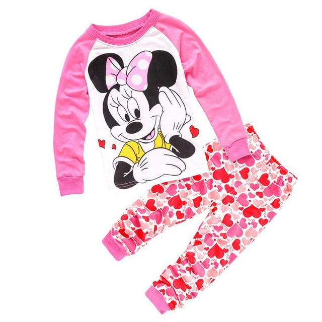 Ensembles de Vêtements pour Enfants Printemps Automne Vêtements de Nuit Vêtements Enfants Collection Mickey Ensemble de Pyjamas Filles Pijamas Minnie Pyjamas