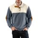 thumbnail image 1 of pstuiky camisas de manga larga para hombre, Chaqueta informal de color liso con botones y cuello alto para hombre, elegante sudadera con capucha y bloques de color tops de invierno para hombre xxxl, 1 of 3