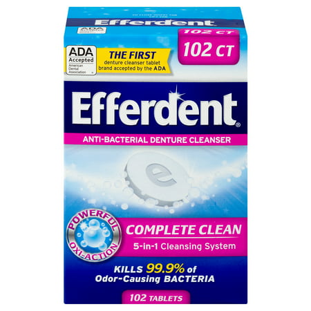 Efferdent Anti-Bacterial Denture Cleanser, 102