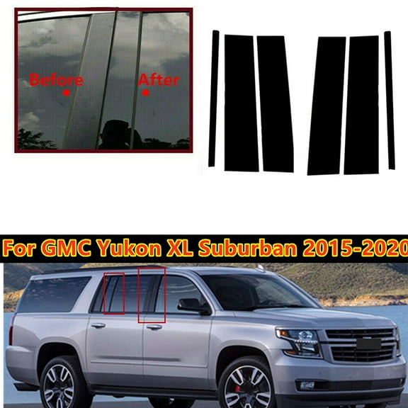 Possbay Window Pillar Posts Door Side Trim Covers Fit for Chevrolet Suburban 2015-2020