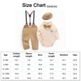 thumbnail image 6 of Hresadio Baby Boy Clothes Suit 0-24M Formal Outfit Suspender Pants Bowtie Beret Hat Cotton Fabric, 6 of 7