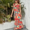thumbnail image 3 of s Pattern Retro Inustrial in Red Blue Teal and Orange Sleeveless Dress summer dresses women Female clothing, 3 of 6