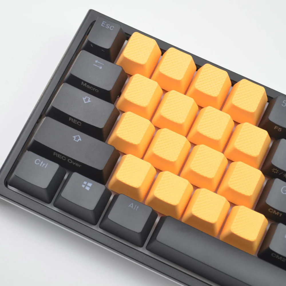 Ensemble de 18 touches en caoutchouc Tai-Hao Texture Diamant Compatible avec Cherry MX et Claviers Mécaniques Comprend Outil d’Extraction, Orange Neon