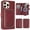 Red, variant on TECH CIRCLE 3-in-1 Phone Case for iPhone 15 Plus (2023 Release 6.7"), Magnetic Flip Wallet Case with Detachable Magnetic Back Cover and PU Leather Card Holder, Compatible with MagSafe Accessory, Black
