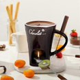thumbnail image 2 of Chocolate Fondue Mug Coffee Cup Chocolate Melting Mug with Fork Fondue Pot Warmer Mug Candy Hot Pot for Candy Cheese Cooking Dessert-lian, 2 of 5