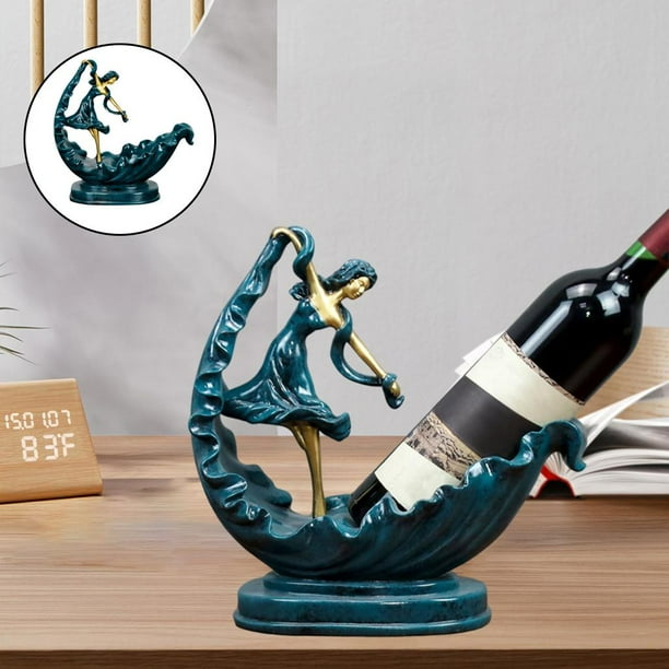 Creative Bottle Soportes Coleccionable Resina Belleza Mujeres Tablero Artesanía Adorno Estatua Vino Individual Champagne Rojo Vino Onizador Es Bronce de imitación perfecl Sostenedor de botella