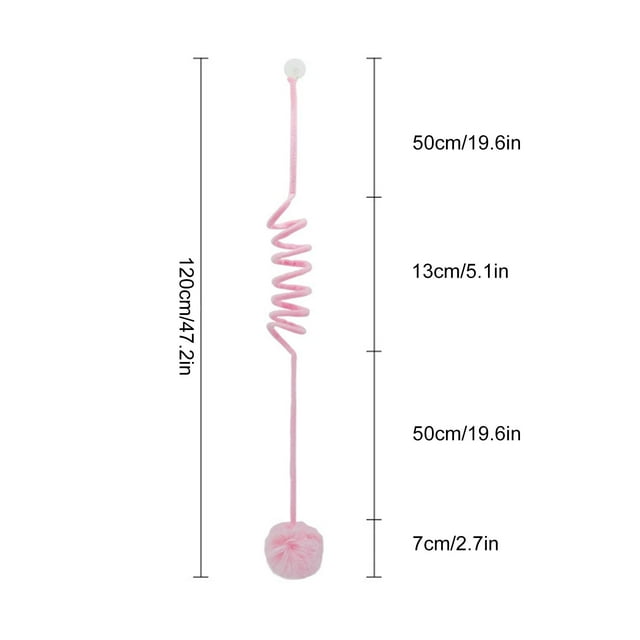 Leodye 1PCS Amuse Stick Retractable Elastic Rope, Teaser Stick Hanging Pet Play Interactive Teaser Stick for Indoor Amusement -47.2IN
