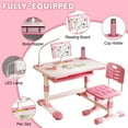 thumbnail image 4 of YNCE Kids Desk and Chair Set, Adjustable Height Children Study Table and Chair Set with Drawer, Cartoon Pattern Study Table for Toddlers, 4 of 10