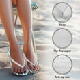 thumbnail image 4 of Psesaysky Women's Flip Flops Anti-Slip Lightweight Summer Sandals with Blue Stripes for Beach Swimming Pool for Shower Size 5-9, 4 of 7