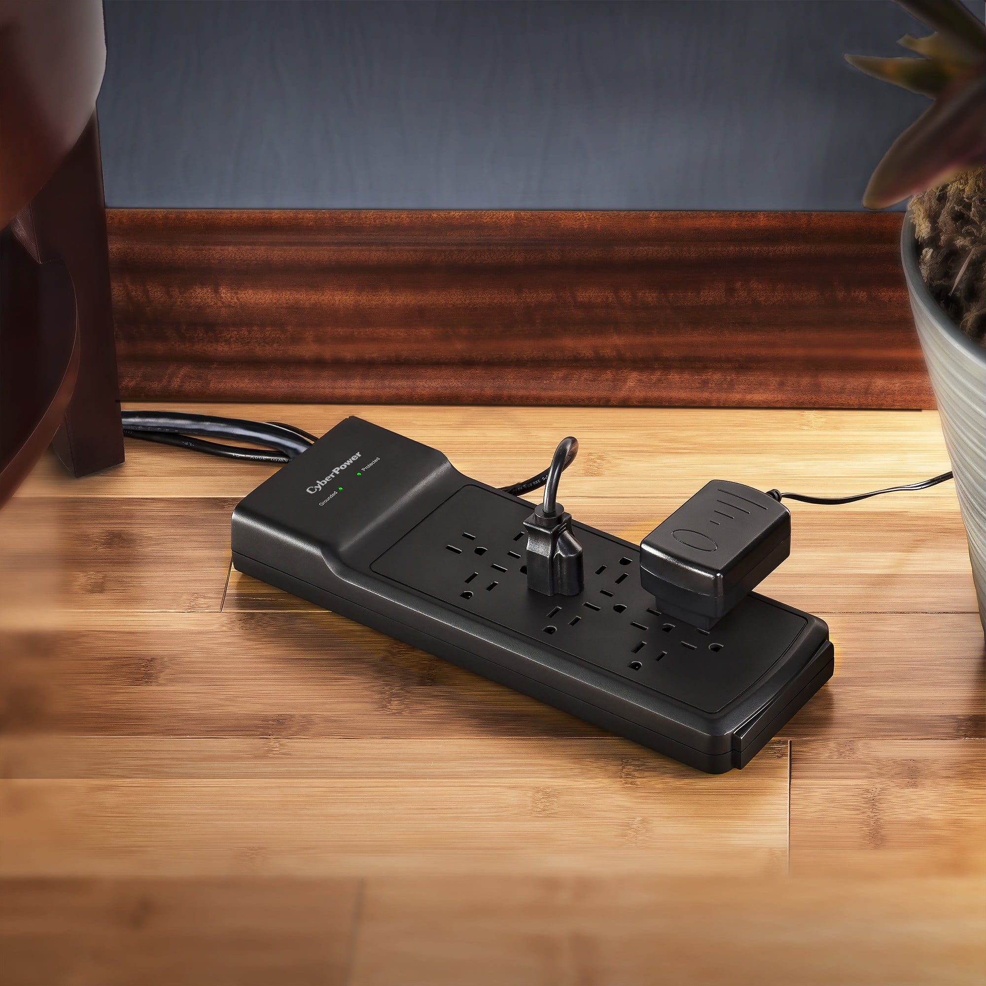 CyberPower B1206 3000 Joule Surge Protector Power Strip 12 Outlets 6ft Extension Cord, Black