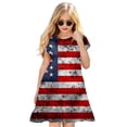 thumbnail image 3 of Toddler Girl Dress Fourth Of July Independent Day Star Stripes Prints Short Sleeves Party Princess Dress Flowy Beach Dress,Size 9 Years-10 Years, 3 of 5