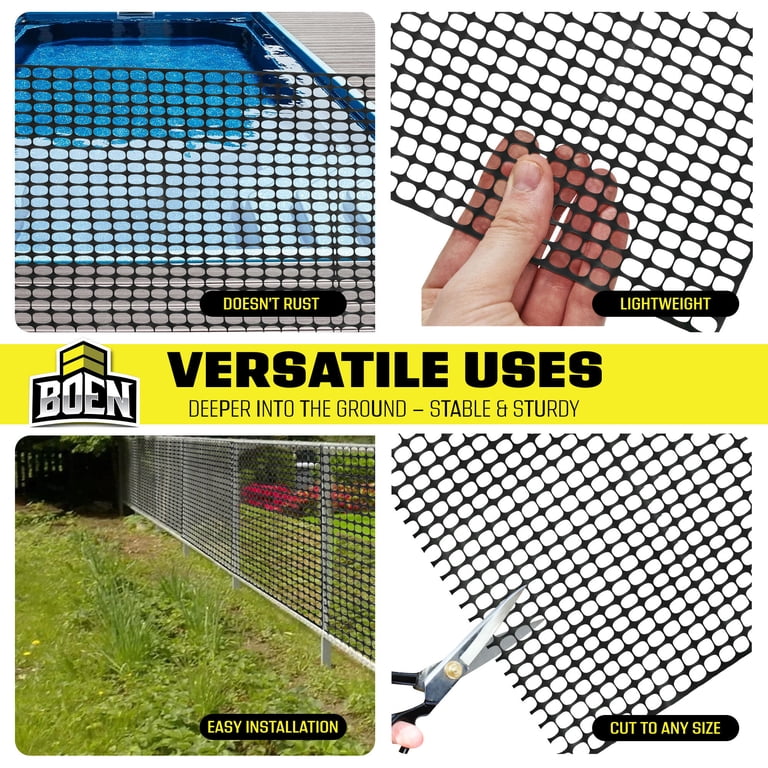 Boen Heavy-Duty Black Plastic Mesh Fence, 4' x 100' photo 2