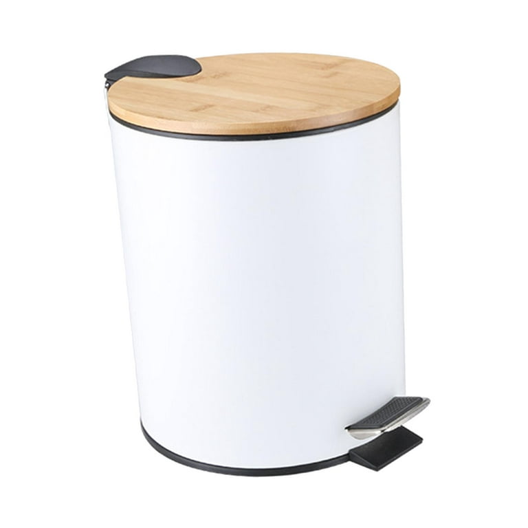 5five Simply Smart White bins made of bamboo, trash can, waste bin, bin 5l