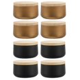 thumbnail image 1 of 8Pcs Candies Snacks Packaging Boxes Tinplate Candle Cans Sealed Cans With Wooden Lids, 1 of 4