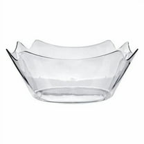EcoQuality 16 inch Clear Square Flower Bowl - Disposable Plastic Soup Bowls, Heavy Duty Plastic Salad Bowls, Dessert Bowl for Baby Showers, Weddings, Birthday Party (3)