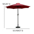 thumbnail image 6 of BizChair Red 9 FT Round Umbrella with Crank and Tilt Function and Standing Umbrella Base, 6 of 12