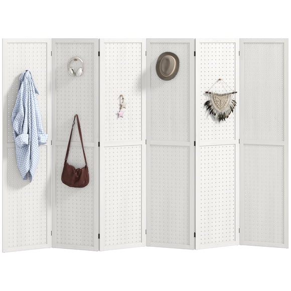 HOMCOM Cloison Pliante à 6 Panneaux Écran d'Intimité Intérieur Décoration pour la Maison