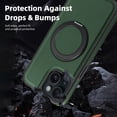thumbnail image 3 of for iPhone 15 Case, Slim Fit Premium PU Leather [Compatible with MagSafe] [360° Rotatable Ring Kickstand] Shockproof Protective Cover for iPhone 15 Phone Case Magnetic, Darkgreen, 3 of 7