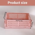thumbnail image 2 of Mini Collapsible Storage Basket, Stackable Storage Bin Crates Container Folding Plastic Storage Box with Handle Foldable Plastic Storage Case for Stationery Snacks Cosmetics(Pink ), 2 of 4