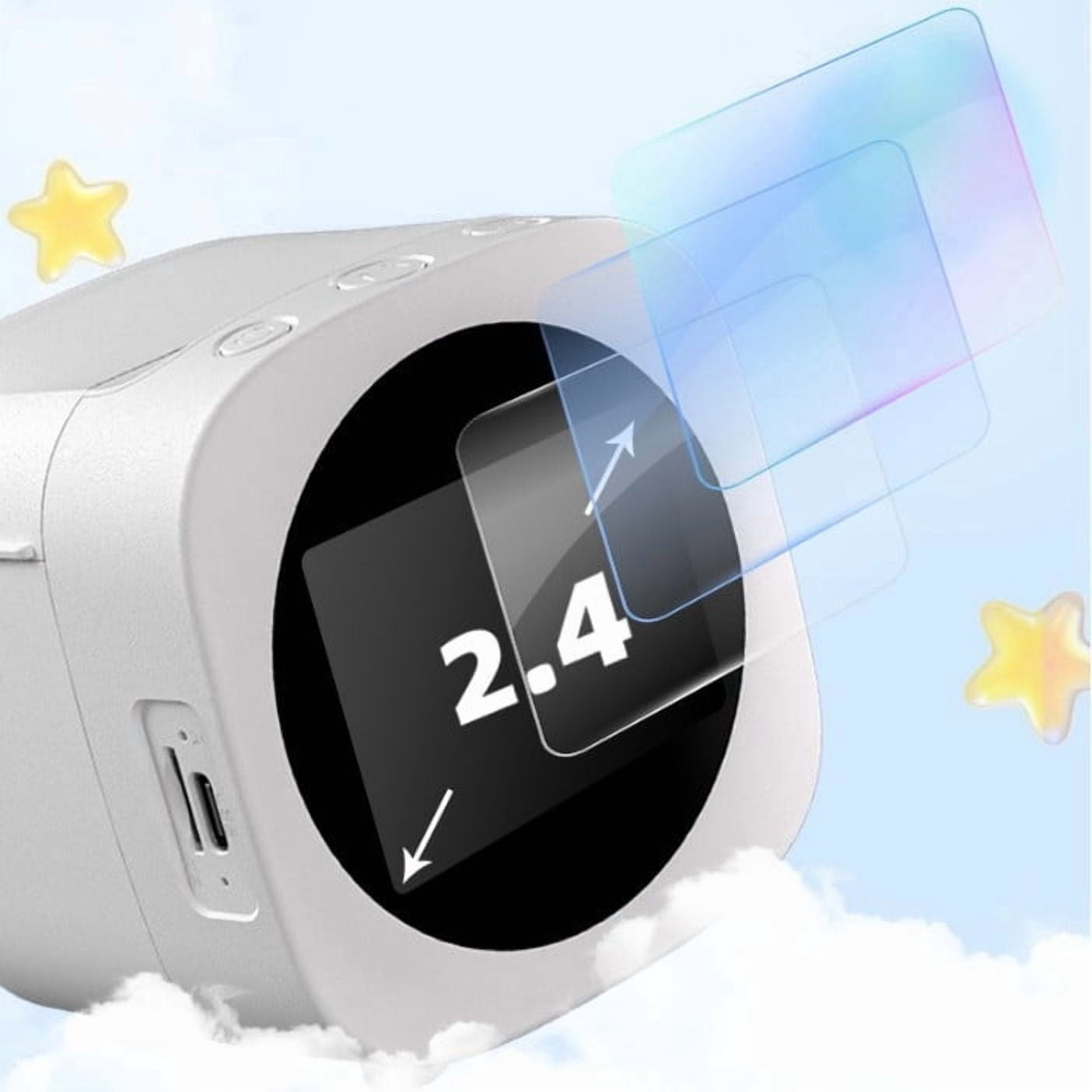 Smart Thermal Photo Printer, WIFI Bluetooth Connected Voice Conversation Print, Thermal Paper Compatible Compact Portable for Home Office Travel Instant Photo Generation