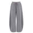 thumbnail image 6 of Kinrui Barrel Sweatpants for Women Wide Leg Ribbed Knit Lounge Pants Drawstring Elastic Waist Sweat Pant with Pockets Gray M, 6 of 9