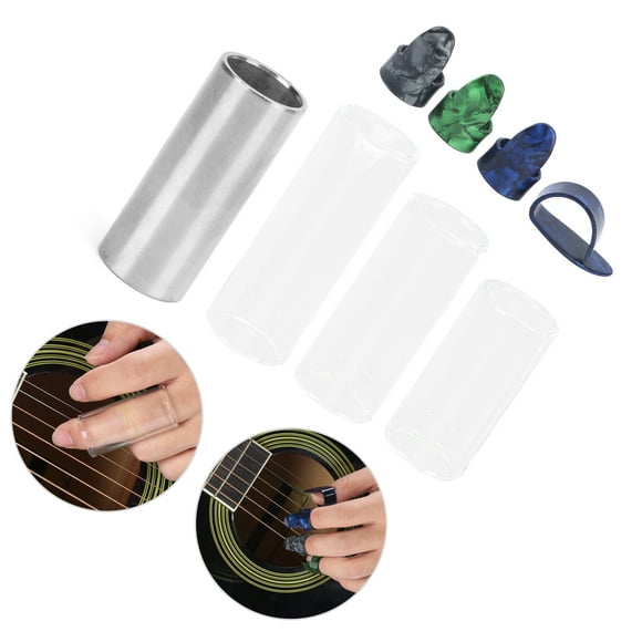 ESTINK Electric Guitar Slides Set Slide Bar Stick Pipe Block Picks Instrument Accessories,Guitar Slide Bar,Guitar Accessories