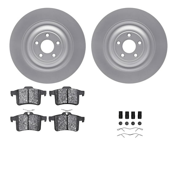 Dynamic Friction Company Rear Geospec Brake Rotors with 5000 Advanced Brake Pads includes Hardware 4512-20053