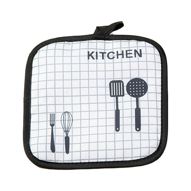 Cateissary Mantel para , soporte para ollas, manoplas para horno, resistencia al calor, sin rebabas, herramientas de seguridad para hornear, Mostrada cuchara blanca
