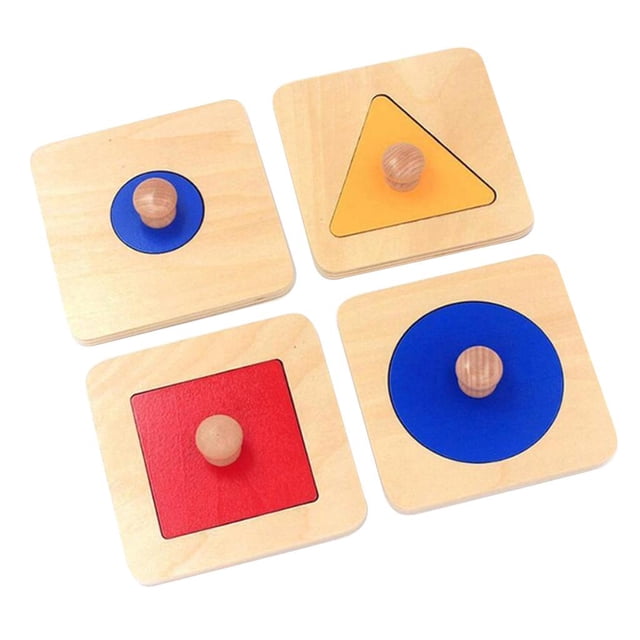 Bloques de apilamiento y clasificación de formas geométricas, rompecabezas, juguetes Montessori para niños en edad preescolar Estilo B
