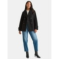 thumbnail image 3 of Time and Tru Women's and Women's Plus Faux Wool Peacoat, Sizes XS-2X, 3 of 6