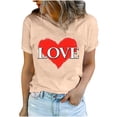 thumbnail image 2 of T-Shirt à Manches Courtes Col Rond Imprimé pour Femmes Doux Extensible Décontracté Usage Quotidien 95 % Polyester 5 % Spandex Lavable en Machine, 2 of 8