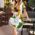 thumbnail image 3 of Balery Plump Sunflower And Sketch Vestidos sueltos de manga corta para mujer, vestidos de verano 2025, vestidos casuales de corte A con vuelo., 3 of 6