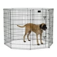 thumbnail image 3 of MidWest Home for Pets Metal Exercise Dog Playpen with Door, 8 Panels, 4 Ground Stakes, Foldable and Portable Pet Playpen, 48 Inch High, Black, 3 of 11