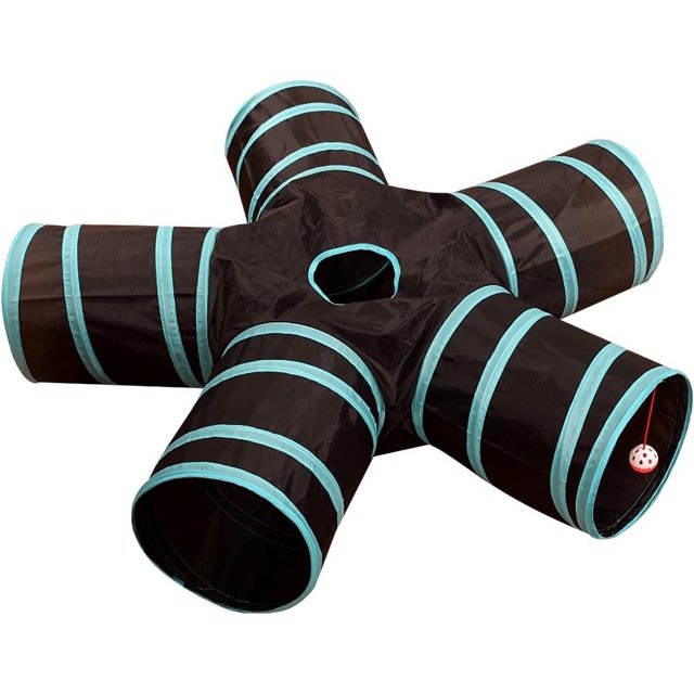 Mascota Cachorro Hurón Conejo Gato Juego Túnel Tubo Juguete - DIY Gato Laberinto Casa Cama Tienda Peek Window - Gatito Juguete Interactivo (Estrella de Mar-Estilo: Tubos de 5 vías)