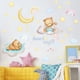 thumbnail image 4 of Pegatinas de pared de oso durmiendo en la luna y estrellas para decoración de habitación de bebé, calcomanías de pared de decoración de guardería de dulces sueños, 4 of 6