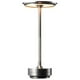 thumbnail image 1 of Lámpara de mesa inalámbrica, regulable, resistente al agua, de metal, recargable por USB (plateada), 1 of 5