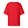 thumbnail image 5 of Bjutir Women Shirts Summer Off Shoulder Shirts Casual Loose Short Sleeve Tunics Tops Red Xl, 5 of 5