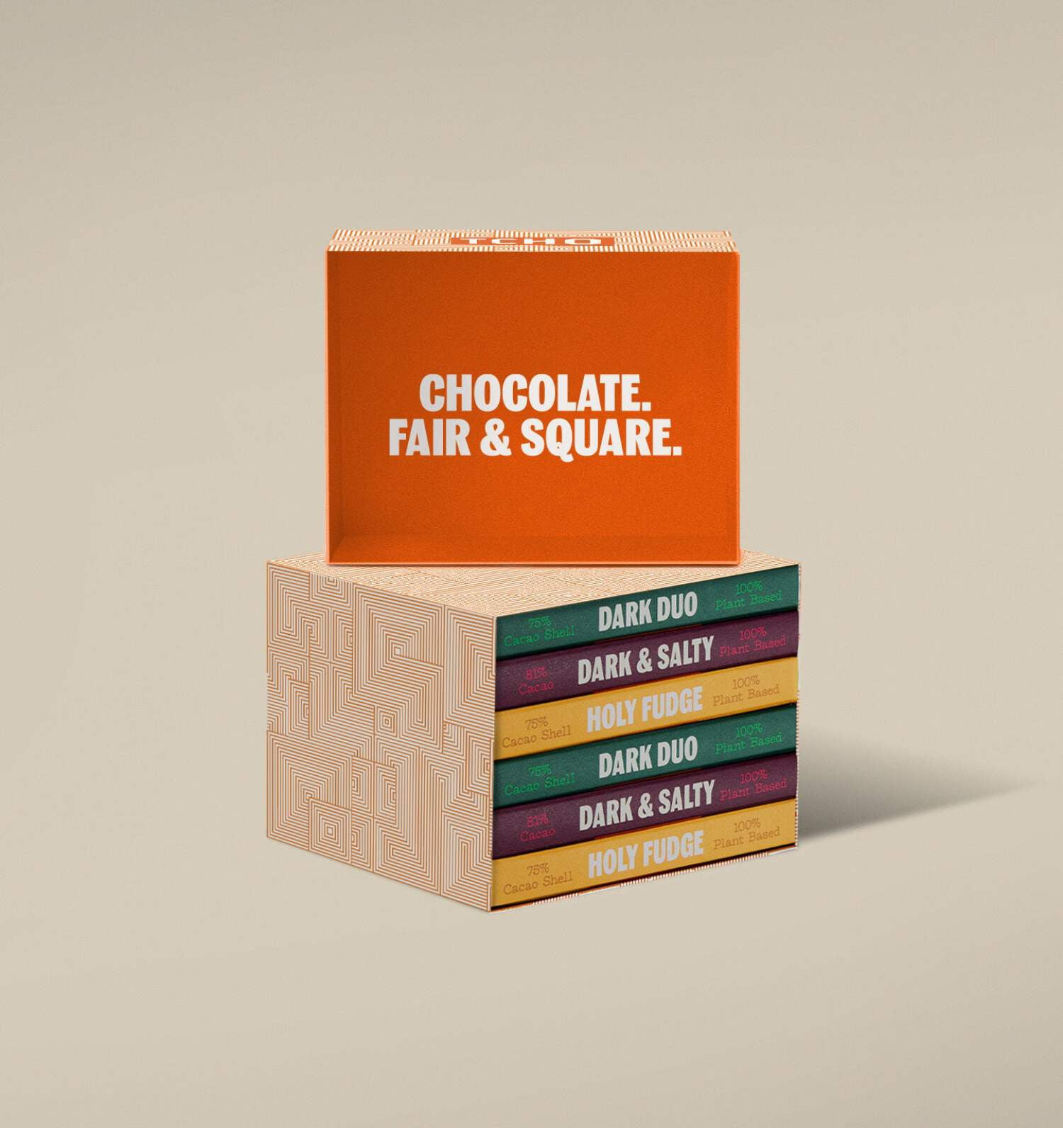 TCHO Dark Chocolate Gift Box - Organic Dark Chocolate Bars - Vegan, Paleo-Friendly, Gluten-Free, Soy-Free, Handcrafted Pure Cacao Bars - Healthy Chocolate Perfect for Gifting - 6 Bars