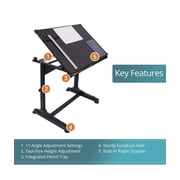 Height Adjustable Drawing and Drafting Table - Black