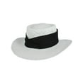 thumbnail image 2 of CTM Unisex White Straw Gambler Hat with Hatband, 2 of 5
