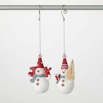 4.25"H & 4.25"H Sullivans Whimsical Snowman Christmas Ornament Set of 2, Multicolor