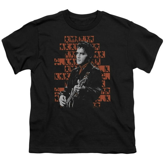 Trevco ELV418-YT-4 Elvis Presley & 1968 Youth 18-1 Short Sleeve T-Shirt, Black - Extra Large