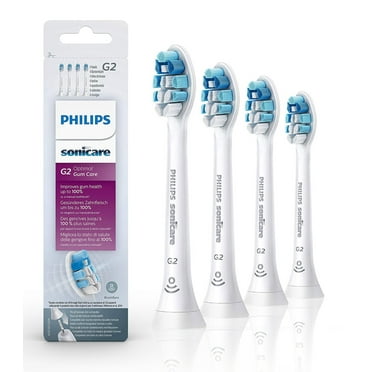 Genuine G2 Optimal Gum Care Replacement Toothbrush Heads, Compatible with Philips Sonicare Electric Toothbrush4 Brush Heads, HX9034, White, 4 Pack