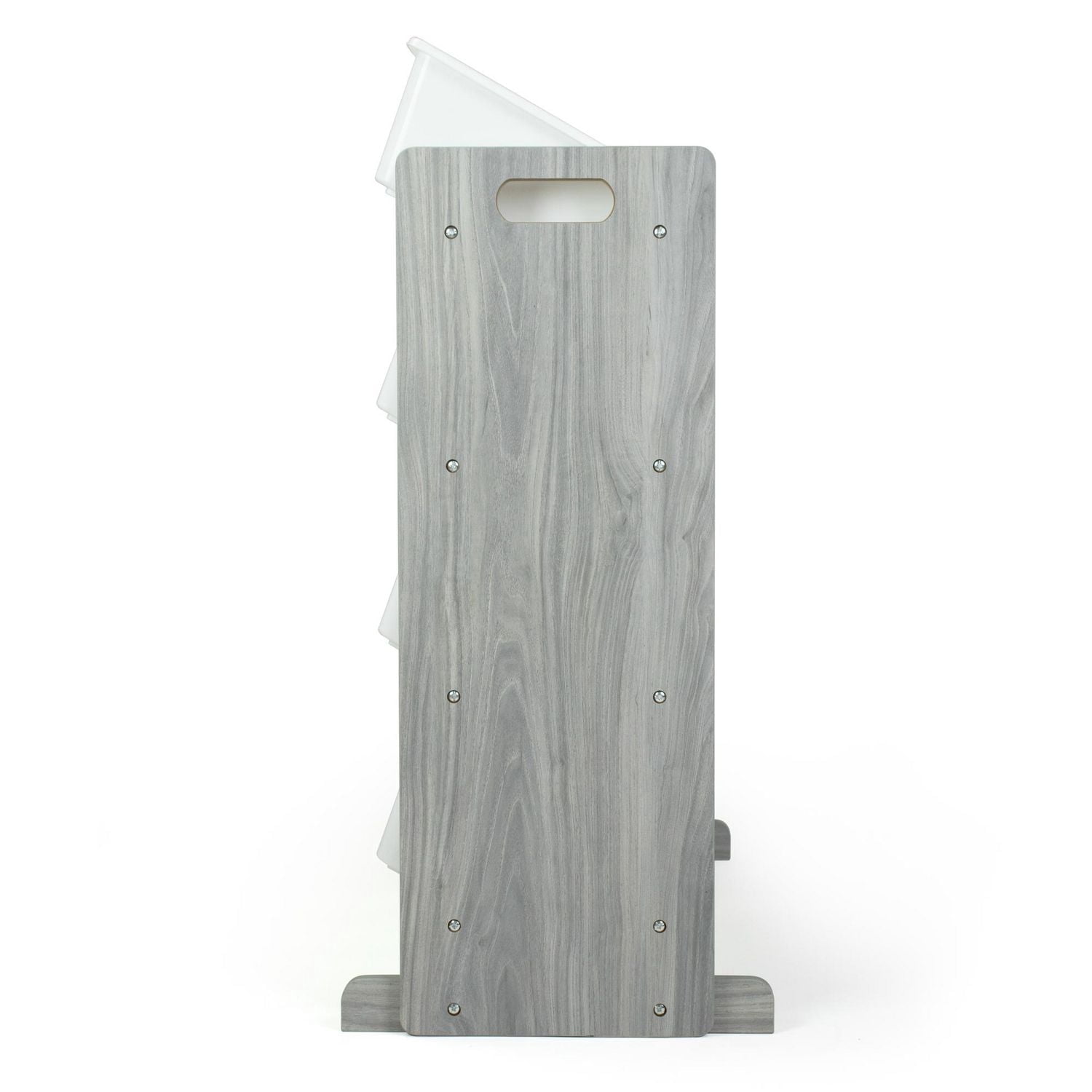 Humble Crew Slate Toy Storage Organizer with 12 Storage Bins, Grey Wood Grain/White
