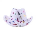 thumbnail image 2 of Womens Christmas Cowboy Hat Jazz Hat Glitter Snowflake Holiday Party Hat, 2 of 3