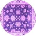 thumbnail image 1 of Ahgly Company Indoor Round Oriental Purple Traditional Area Rugs, 4' Round, 1 of 4